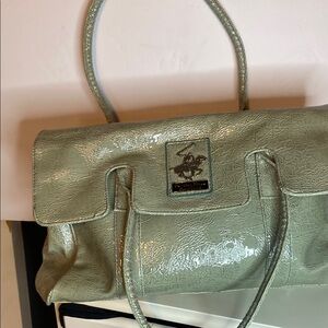 Beverly Hills Polo Club Green Satchel with Metallic Finish